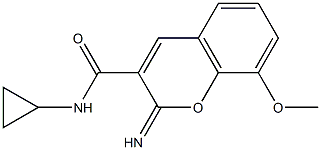N-cyclopropyl-2-imino-8-methoxychromene-3-carboxamide 구조식 이미지