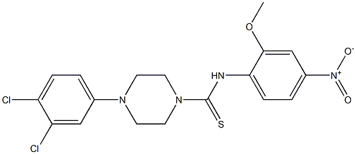 4-(3,4-dichlorophenyl)-N-(2-methoxy-4-nitrophenyl)piperazine-1-carbothioamide 구조식 이미지