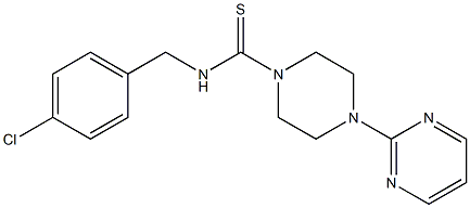 N-[(4-chlorophenyl)methyl]-4-pyrimidin-2-ylpiperazine-1-carbothioamide 구조식 이미지