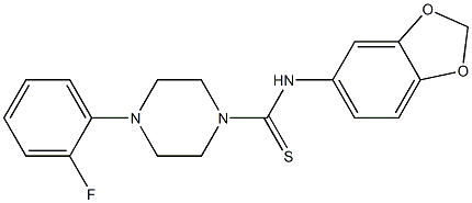 N-(1,3-benzodioxol-5-yl)-4-(2-fluorophenyl)piperazine-1-carbothioamide Structure