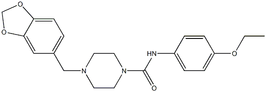 4-(1,3-benzodioxol-5-ylmethyl)-N-(4-ethoxyphenyl)piperazine-1-carboxamide Structure
