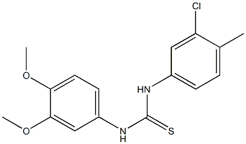 1-(3-chloro-4-methylphenyl)-3-(3,4-dimethoxyphenyl)thiourea Structure