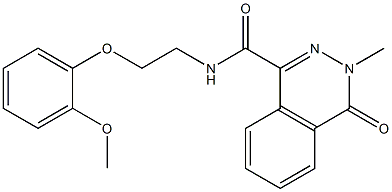 N-[2-(2-methoxyphenoxy)ethyl]-3-methyl-4-oxophthalazine-1-carboxamide 구조식 이미지