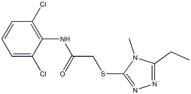 N-(2,6-dichlorophenyl)-2-[(5-ethyl-4-methyl-1,2,4-triazol-3-yl)sulfanyl]acetamide 구조식 이미지