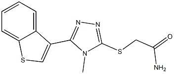 2-[[5-(1-benzothiophen-3-yl)-4-methyl-1,2,4-triazol-3-yl]sulfanyl]acetamide 구조식 이미지