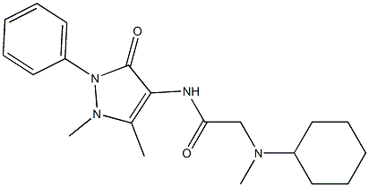 2-[cyclohexyl(methyl)amino]-N-(1,5-dimethyl-3-oxo-2-phenylpyrazol-4-yl)acetamide Structure