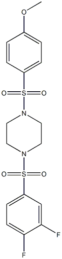 1-(3,4-difluorophenyl)sulfonyl-4-(4-methoxyphenyl)sulfonylpiperazine Structure