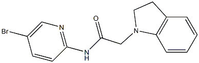 N-(5-bromopyridin-2-yl)-2-(2,3-dihydroindol-1-yl)acetamide 구조식 이미지