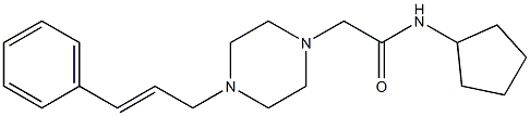 N-cyclopentyl-2-[4-[(E)-3-phenylprop-2-enyl]piperazin-1-yl]acetamide 구조식 이미지