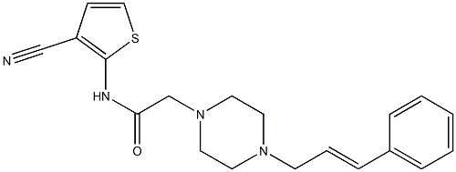 N-(3-cyanothiophen-2-yl)-2-[4-[(E)-3-phenylprop-2-enyl]piperazin-1-yl]acetamide Structure