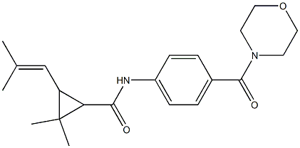 2,2-dimethyl-3-(2-methylprop-1-enyl)-N-[4-(morpholine-4-carbonyl)phenyl]cyclopropane-1-carboxamide 구조식 이미지