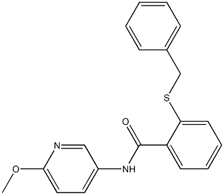 2-benzylsulfanyl-N-(6-methoxypyridin-3-yl)benzamide 구조식 이미지