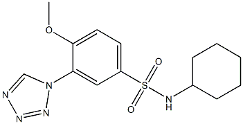 N-cyclohexyl-4-methoxy-3-(tetrazol-1-yl)benzenesulfonamide 구조식 이미지