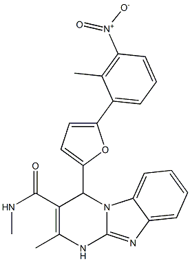 N,2-dimethyl-4-[5-(2-methyl-3-nitrophenyl)furan-2-yl]-1,4-dihydropyrimido[1,2-a]benzimidazole-3-carboxamide 구조식 이미지