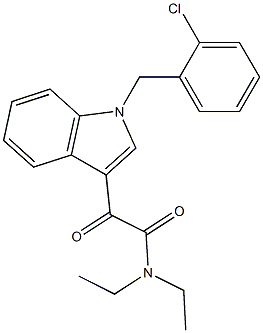 2-[1-[(2-chlorophenyl)methyl]indol-3-yl]-N,N-diethyl-2-oxoacetamide 구조식 이미지