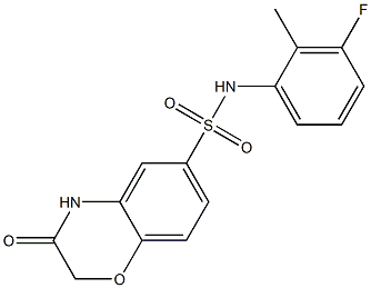 N-(3-fluoro-2-methylphenyl)-3-oxo-4H-1,4-benzoxazine-6-sulfonamide 구조식 이미지