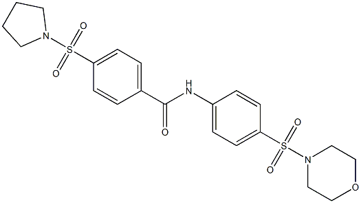 N-(4-morpholin-4-ylsulfonylphenyl)-4-pyrrolidin-1-ylsulfonylbenzamide 구조식 이미지