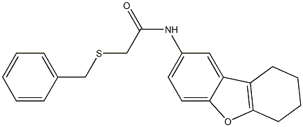 2-benzylsulfanyl-N-(6,7,8,9-tetrahydrodibenzofuran-2-yl)acetamide 구조식 이미지