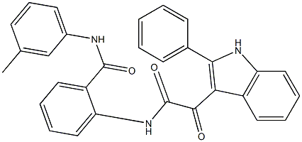 N-(3-methylphenyl)-2-[[2-oxo-2-(2-phenyl-1H-indol-3-yl)acetyl]amino]benzamide Structure