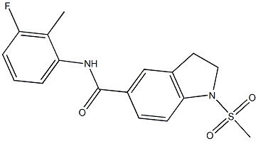 N-(3-fluoro-2-methylphenyl)-1-methylsulfonyl-2,3-dihydroindole-5-carboxamide 구조식 이미지