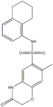 7-methyl-3-oxo-N-(5,6,7,8-tetrahydronaphthalen-1-yl)-4H-1,4-benzoxazine-6-sulfonamide 구조식 이미지