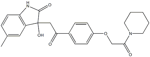 3-hydroxy-5-methyl-3-[2-oxo-2-[4-(2-oxo-2-piperidin-1-ylethoxy)phenyl]ethyl]-1H-indol-2-one 구조식 이미지