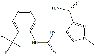 1-methyl-4-[[2-(trifluoromethyl)phenyl]carbamoylamino]pyrazole-3-carboxamide 구조식 이미지