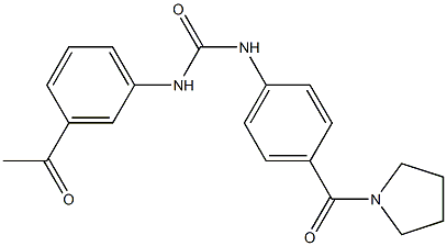 1-(3-acetylphenyl)-3-[4-(pyrrolidine-1-carbonyl)phenyl]urea 구조식 이미지