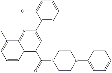 [2-(2-chlorophenyl)-8-methylquinolin-4-yl]-(4-phenylpiperazin-1-yl)methanone 구조식 이미지