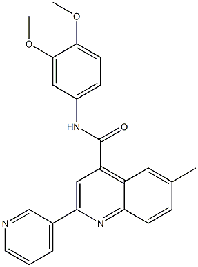 N-(3,4-dimethoxyphenyl)-6-methyl-2-pyridin-3-ylquinoline-4-carboxamide Structure