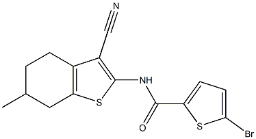 5-bromo-N-(3-cyano-6-methyl-4,5,6,7-tetrahydro-1-benzothiophen-2-yl)thiophene-2-carboxamide 구조식 이미지
