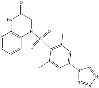 4-[2,6-dimethyl-4-(tetrazol-1-yl)phenyl]sulfonyl-1,3-dihydroquinoxalin-2-one 구조식 이미지