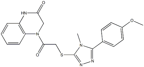 4-[2-[[5-(4-methoxyphenyl)-4-methyl-1,2,4-triazol-3-yl]sulfanyl]acetyl]-1,3-dihydroquinoxalin-2-one Structure