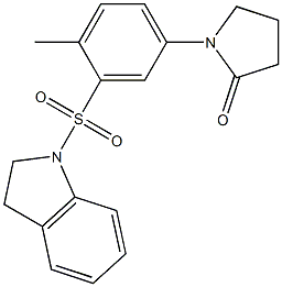 1-[3-(2,3-dihydroindol-1-ylsulfonyl)-4-methylphenyl]pyrrolidin-2-one 구조식 이미지