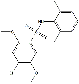 4-chloro-N-(2,6-dimethylphenyl)-2,5-dimethoxybenzenesulfonamide 구조식 이미지