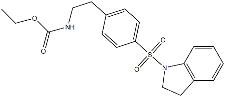 ethyl N-[2-[4-(2,3-dihydroindol-1-ylsulfonyl)phenyl]ethyl]carbamate Structure