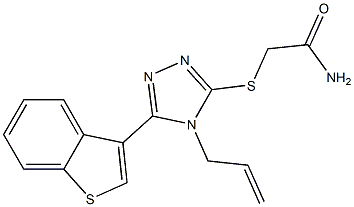 2-[[5-(1-benzothiophen-3-yl)-4-prop-2-enyl-1,2,4-triazol-3-yl]sulfanyl]acetamide 구조식 이미지