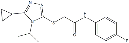 2-[(5-cyclopropyl-4-propan-2-yl-1,2,4-triazol-3-yl)sulfanyl]-N-(4-fluorophenyl)acetamide 구조식 이미지