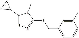 3-cyclopropyl-4-methyl-5-[(3-methylphenyl)methylsulfanyl]-1,2,4-triazole 구조식 이미지