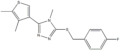 3-(4,5-dimethylthiophen-3-yl)-5-[(4-fluorophenyl)methylsulfanyl]-4-methyl-1,2,4-triazole 구조식 이미지