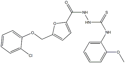 1-[[5-[(2-chlorophenoxy)methyl]furan-2-carbonyl]amino]-3-(2-methoxyphenyl)thiourea Structure