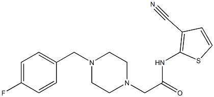 N-(3-cyanothiophen-2-yl)-2-[4-[(4-fluorophenyl)methyl]piperazin-1-yl]acetamide Structure