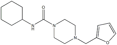 N-cyclohexyl-4-(furan-2-ylmethyl)piperazine-1-carboxamide 구조식 이미지