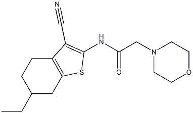 N-(3-cyano-6-ethyl-4,5,6,7-tetrahydro-1-benzothiophen-2-yl)-2-morpholin-4-ylacetamide 구조식 이미지