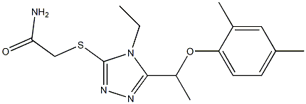 2-[[5-[1-(2,4-dimethylphenoxy)ethyl]-4-ethyl-1,2,4-triazol-3-yl]sulfanyl]acetamide 구조식 이미지