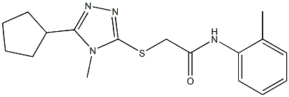 2-[(5-cyclopentyl-4-methyl-1,2,4-triazol-3-yl)sulfanyl]-N-(2-methylphenyl)acetamide 구조식 이미지