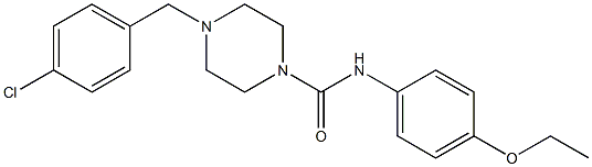 4-[(4-chlorophenyl)methyl]-N-(4-ethoxyphenyl)piperazine-1-carboxamide 구조식 이미지