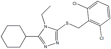 3-cyclohexyl-5-[(2,6-dichlorophenyl)methylsulfanyl]-4-ethyl-1,2,4-triazole 구조식 이미지