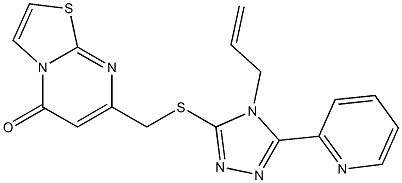 7-[(4-prop-2-enyl-5-pyridin-2-yl-1,2,4-triazol-3-yl)sulfanylmethyl]-[1,3]thiazolo[3,2-a]pyrimidin-5-one 구조식 이미지