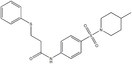 N-[4-(4-methylpiperidin-1-yl)sulfonylphenyl]-3-phenylsulfanylpropanamide 구조식 이미지